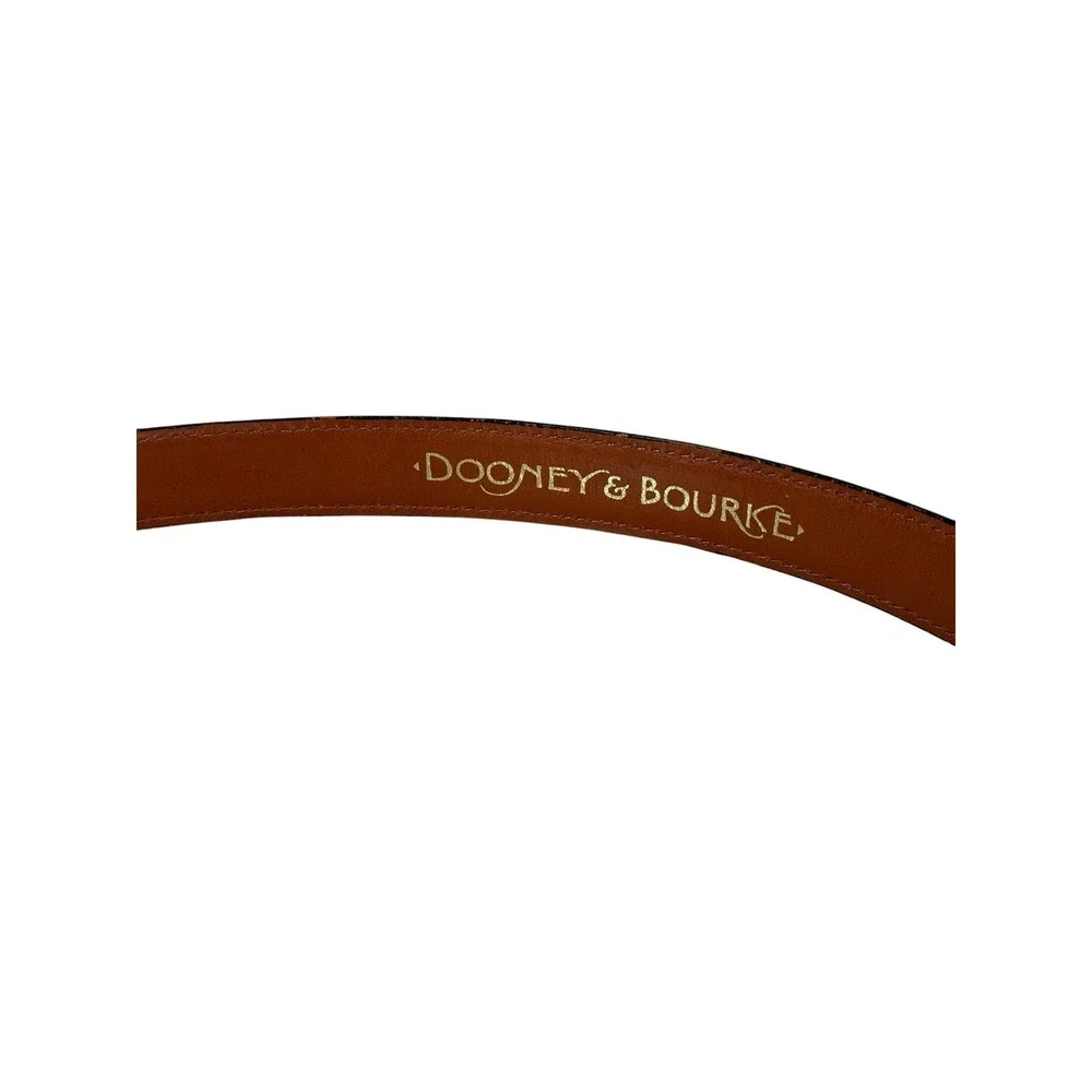 Dooney & Bourke All Weather Leather Belt Black Gold Tone Buckle Large 34-36